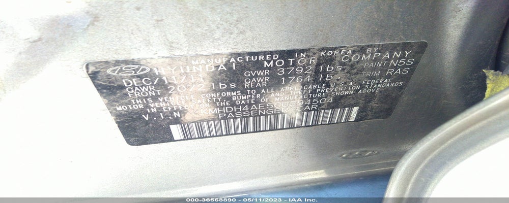 KMHDH4AE5CU394504 2012 HYUNDAI ELANTRA photo no. 9