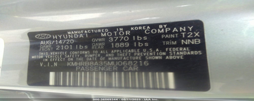 KMHRB8A35MU068216 2021 HYUNDAI VENUE photo no. 9