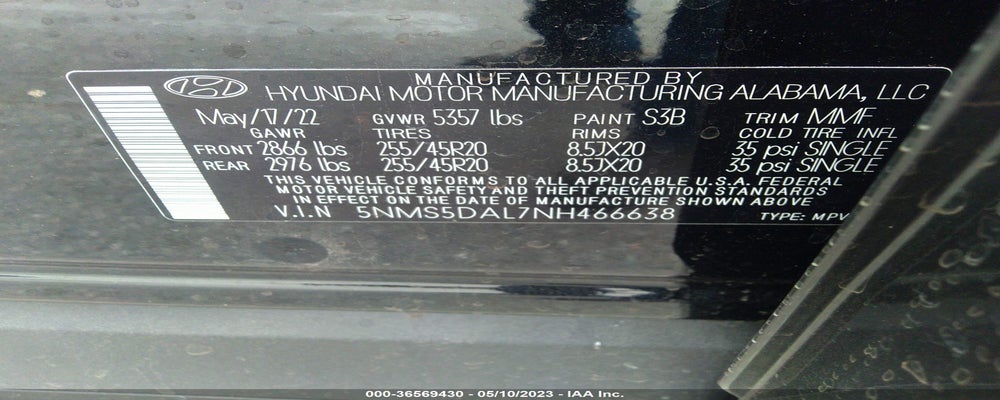 5NMS5DAL7NH466638 2022 HYUNDAI SANTA FE photo no. 9