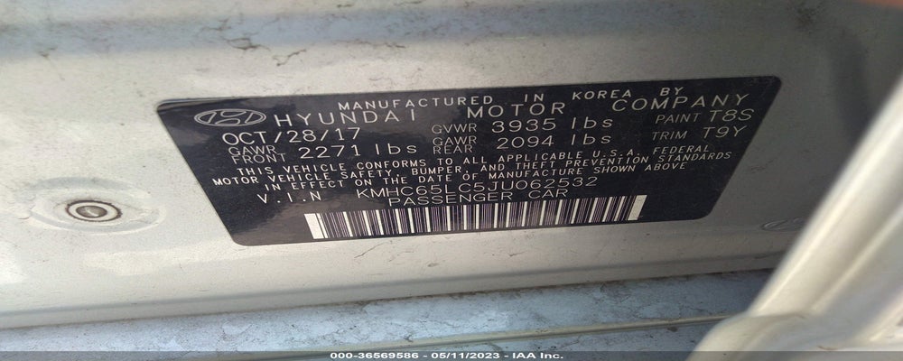 KMHC65LC5JU062532 2018 HYUNDAI IONIQ HYBRID photo no. 9
