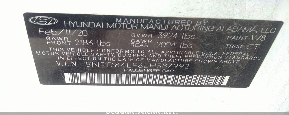 5NPD84LF6LH587992 2020 HYUNDAI ELANTRA photo no. 9