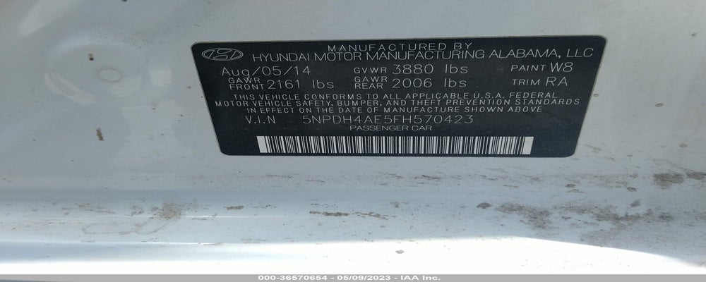 5NPDH4AE5FH570423 2015 HYUNDAI ELANTRA photo no. 9
