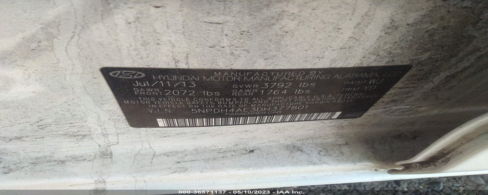 5NPDH4AE3DH377801 2013 HYUNDAI ELANTRA photo no. 9