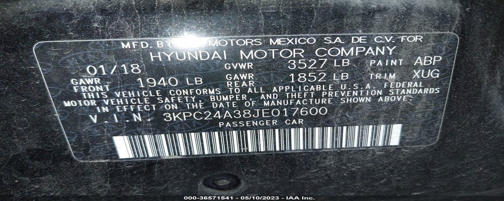 3KPC24A38JE017600 2018 HYUNDAI ACCENT photo no. 9
