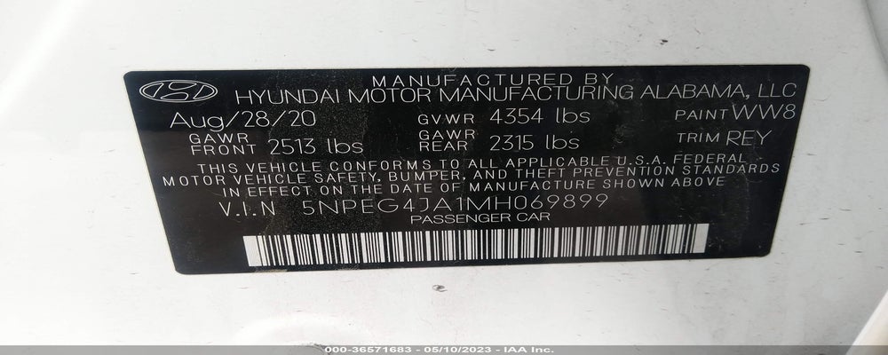 5NPEG4JA1MH069899 2021 HYUNDAI SONATA photo no. 9