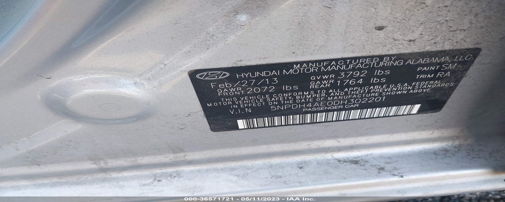 5NPDH4AE0DH302201 2013 HYUNDAI ELANTRA photo no. 9