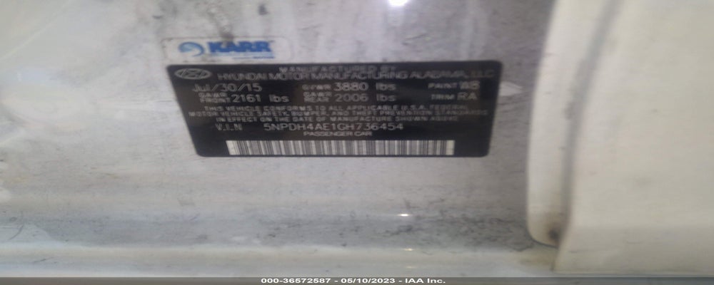 5NPDH4AE1GH736454 2016 HYUNDAI ELANTRA photo no. 9