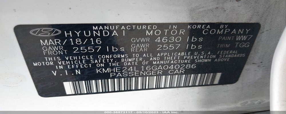 KMHE24L16GA040286 2016 HYUNDAI SONATA photo no. 9