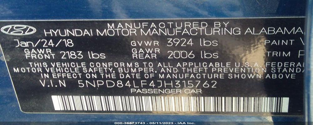 5NPD84LF4JH315762 2018 HYUNDAI ELANTRA photo no. 9
