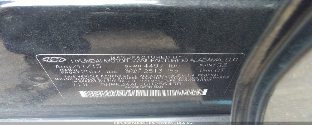 5NPE34AF6GH286490 2016 HYUNDAI SONATA photo no. 9