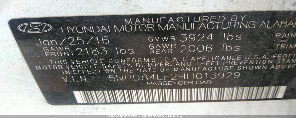 5NPD84LF2HH013929 2017 HYUNDAI ELANTRA photo no. 9