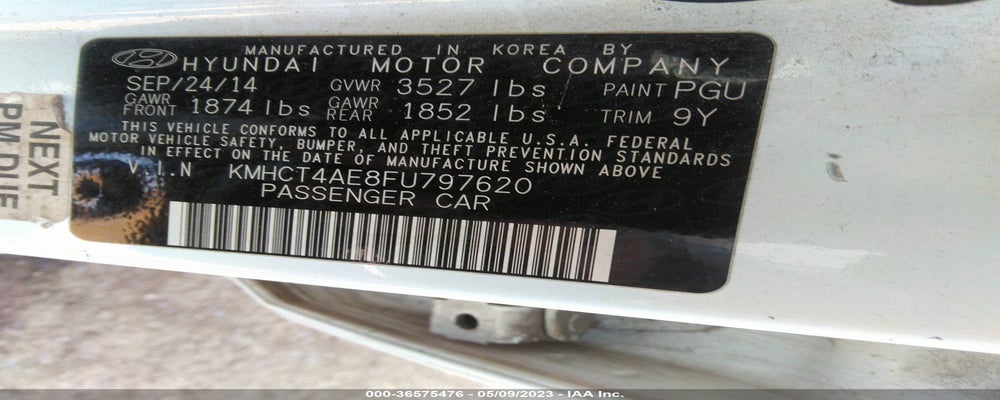 KMHCT4AE8FU797620 2015 HYUNDAI ACCENT photo no. 9