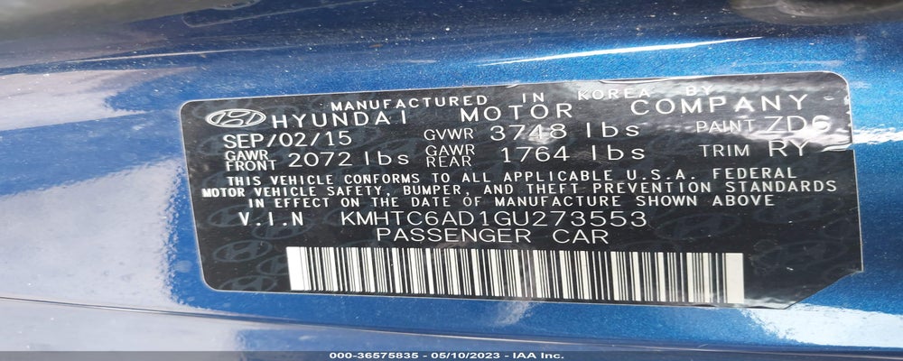 KMHTC6AD1GU273553 2016 HYUNDAI VELOSTER photo no. 9