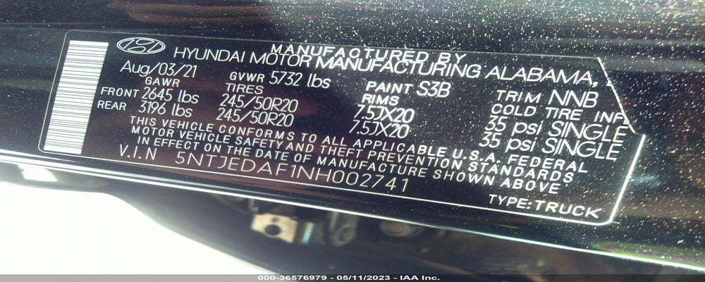 5NTJEDAF1NH002741 2022 HYUNDAI SANTA CRUZ photo no. 9