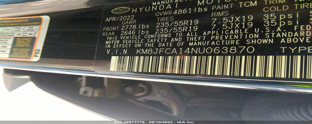 KM8JFCA14NU063870 2022 HYUNDAI TUCSON photo no. 9