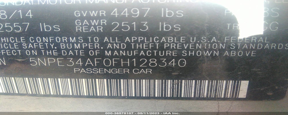 5NPE34AF0FH128340 2015 HYUNDAI SONATA photo no. 9