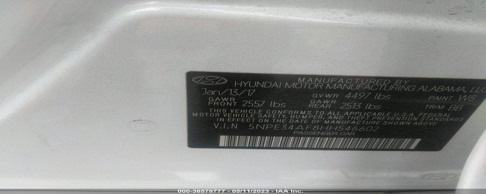 5NPE34AF8HH546602 2017 HYUNDAI SONATA photo no. 9