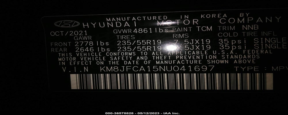 KM8JFCA15NU041697 2022 HYUNDAI TUCSON HYBRID photo no. 9