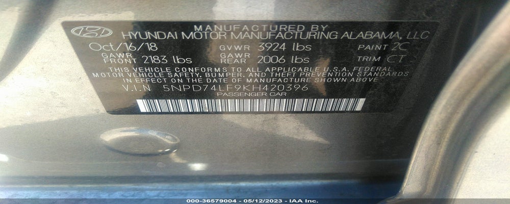 5NPD74LF9KH420396 2019 HYUNDAI ELANTRA photo no. 9