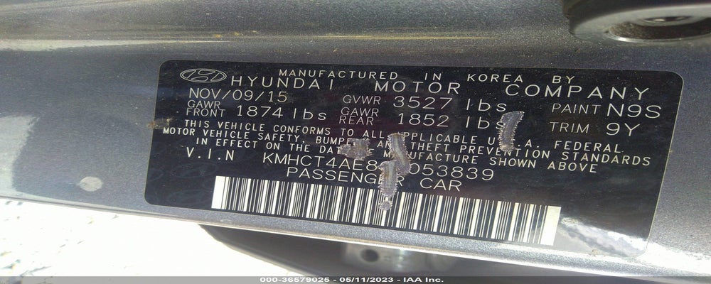 KMHCT4AE8GU053839 2016 HYUNDAI ACCENT photo no. 9
