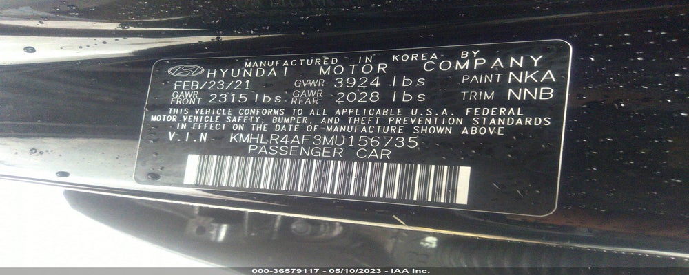 KMHLR4AF3MU156735 2021 HYUNDAI ELANTRA photo no. 9