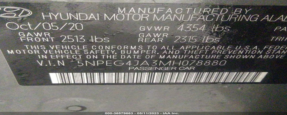5NPEG4JA3MH078880 2021 HYUNDAI SONATA photo no. 9