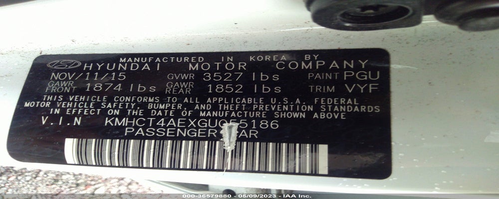 KMHCT4AEXGU055186 2016 HYUNDAI ACCENT photo no. 9