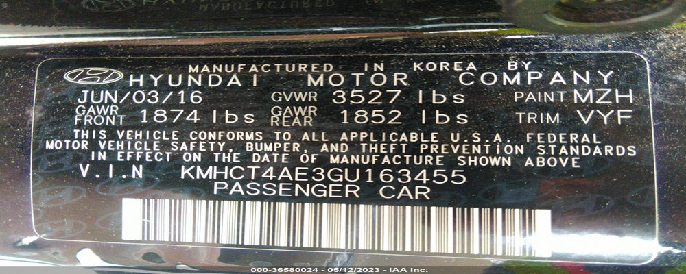 KMHCT4AE3GU163455 2016 HYUNDAI ACCENT photo no. 9