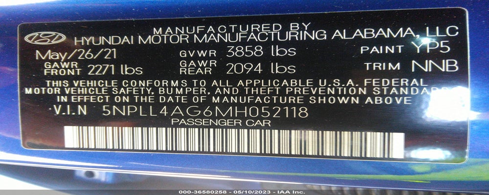 5NPLL4AG6MH052118 2021 HYUNDAI ELANTRA photo no. 9
