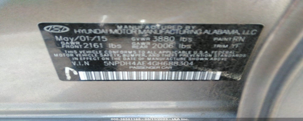 5NPDH4AE4GH688304 2016 HYUNDAI ELANTRA photo no. 9