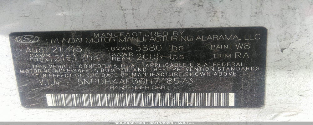 5NPDH4AE3GH748573 2016 HYUNDAI ELANTRA photo no. 9