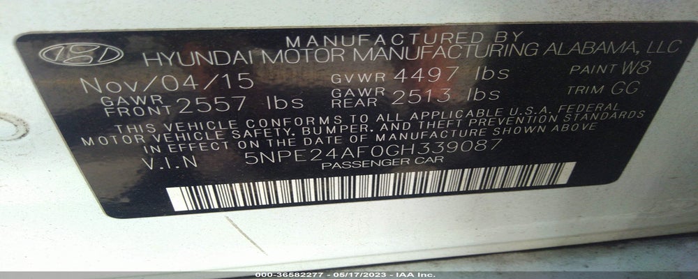5NPE24AF0GH339087 2016 HYUNDAI SONATA photo no. 9