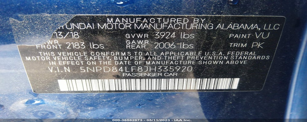 5NPD84LF8JH335920 2018 HYUNDAI ELANTRA photo no. 9
