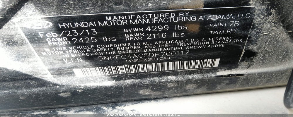 5NPEC4AC5DH700117 2013 HYUNDAI SONATA photo no. 9