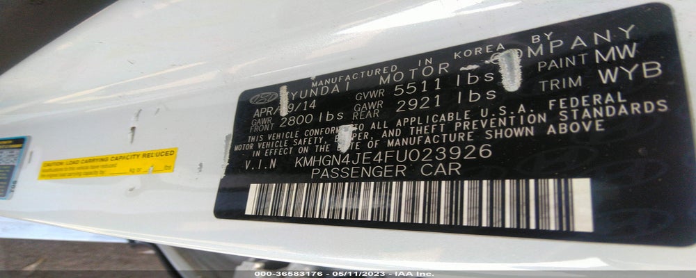 KMHGN4JE4FU023926 2015 HYUNDAI GENESIS photo no. 9