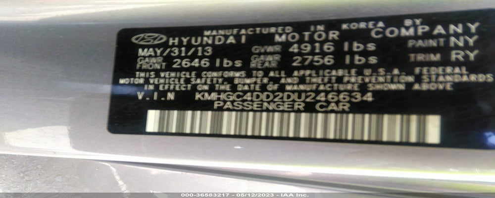 KMHGC4DD2DU246634 2013 HYUNDAI GENESIS photo no. 9