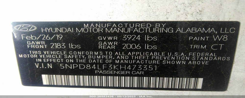 5NPD84LF3KH473351 2019 HYUNDAI ELANTRA photo no. 9