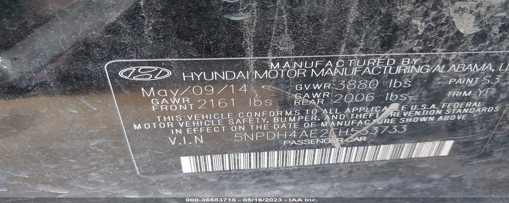 5NPDH4AE2EH533733 2014 HYUNDAI ELANTRA photo no. 9