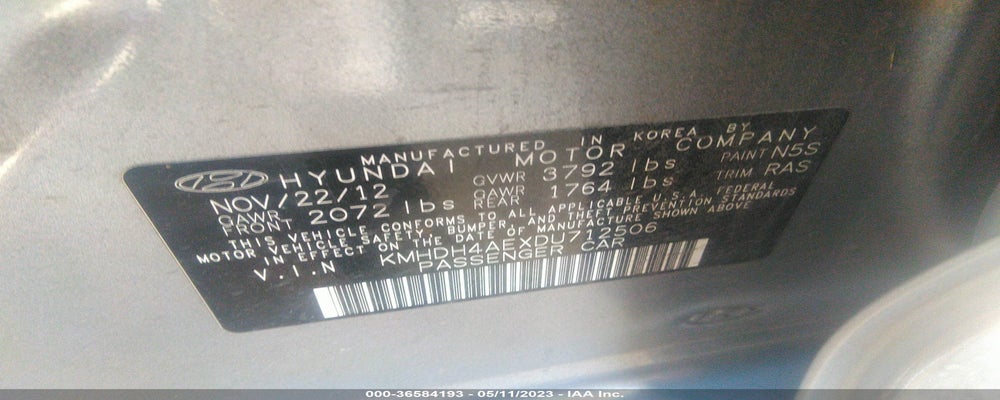 KMHDH4AEXDU712506 2013 HYUNDAI ELANTRA photo no. 9