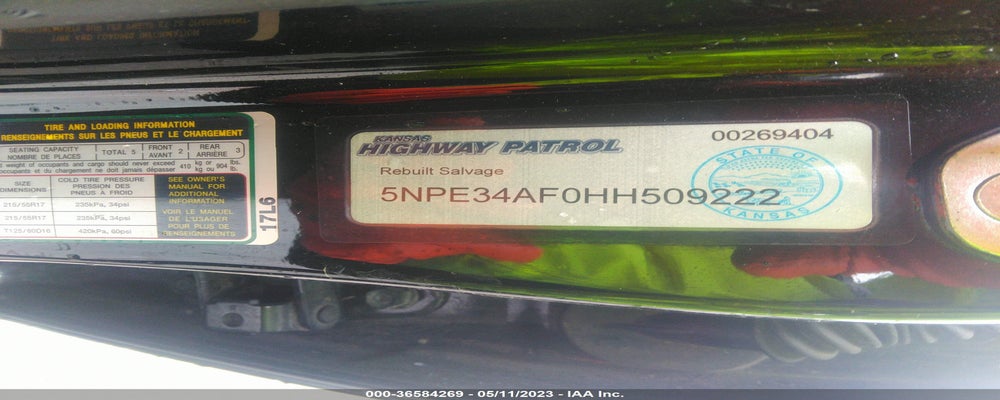 5NPE34AF0HH509222 2017 HYUNDAI SONATA photo no. 9