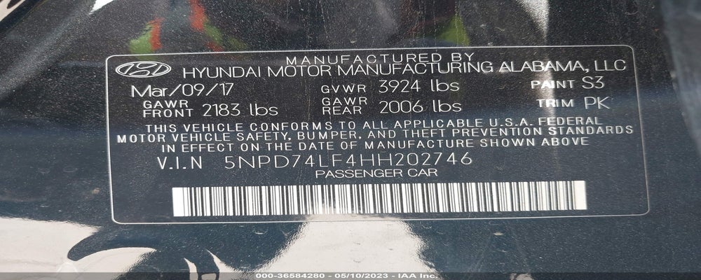 5NPD74LF4HH202746 2017 HYUNDAI ELANTRA photo no. 9