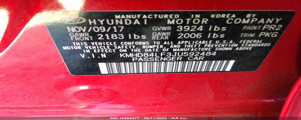 KMHD84LF3JU592484 2018 HYUNDAI ELANTRA photo no. 9