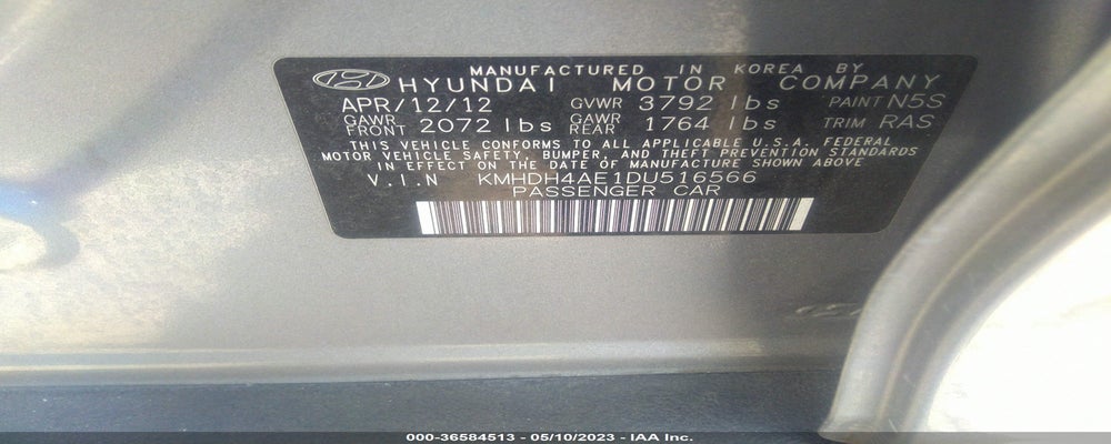 KMHDH4AE1DU516566 2013 HYUNDAI ELANTRA photo no. 9