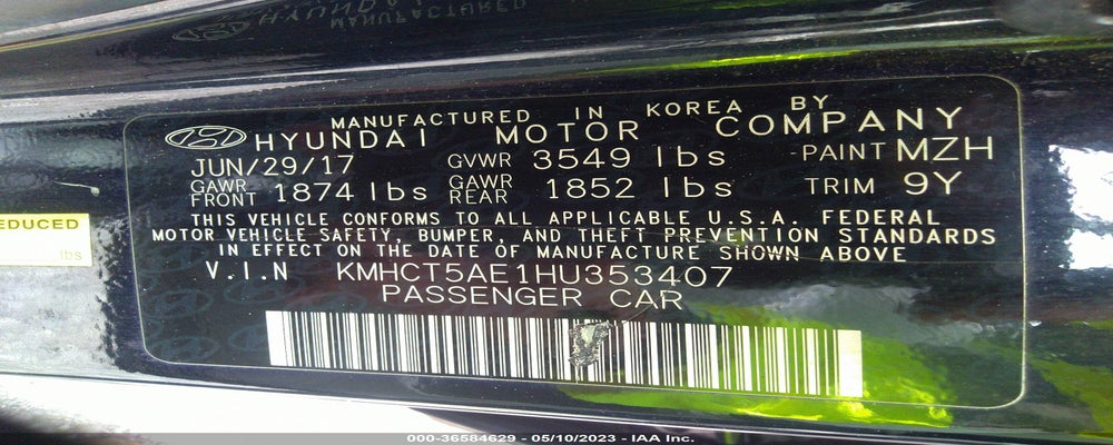 KMHCT5AE1HU353407 2017 HYUNDAI ACCENT photo no. 9
