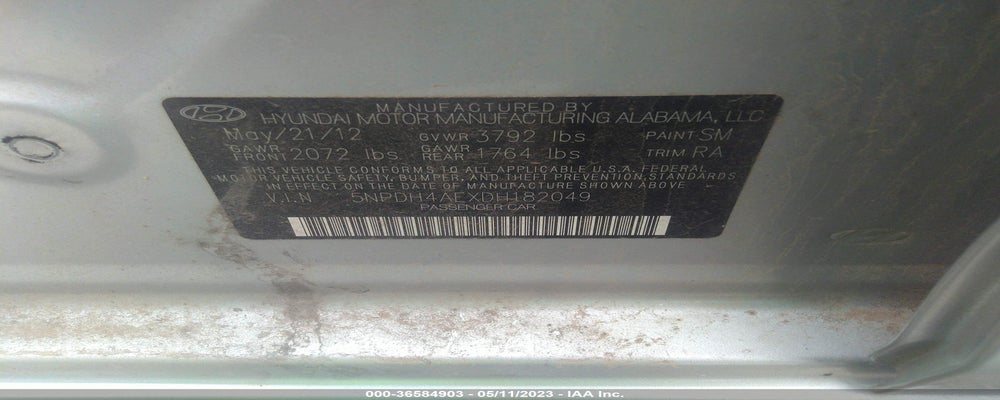 5NPDH4AEXDH182049 2013 HYUNDAI ELANTRA photo no. 9