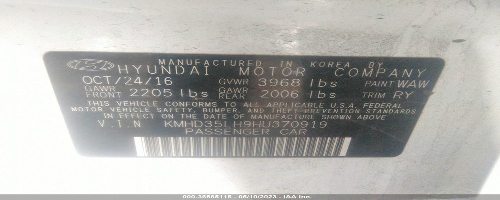 KMHD35LH9HU370919 2017 HYUNDAI ELANTRA GT photo no. 9