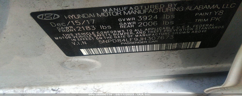 5NPD84LF9JH307673 2018 HYUNDAI ELANTRA photo no. 9
