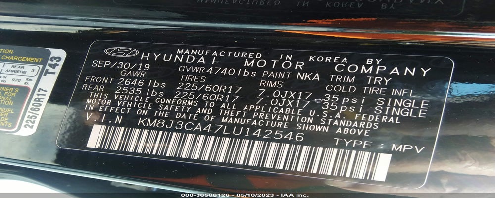 KM8J3CA47LU142546 2020 HYUNDAI TUCSON photo no. 9