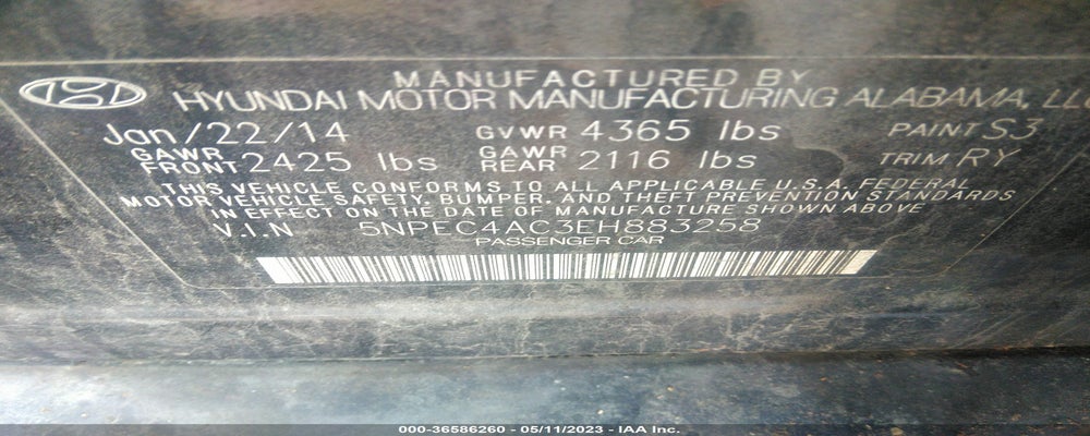 5NPEC4AC3EH883258 2014 HYUNDAI SONATA photo no. 9