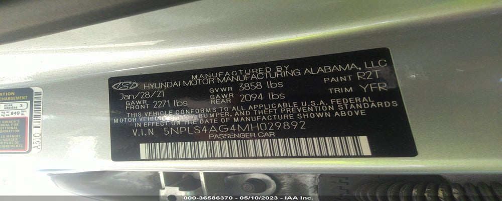 5NPLS4AG4MH029892 2021 HYUNDAI ELANTRA photo no. 9